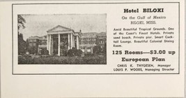 1948 Print Ad Hotel Biloxi 125 Rooms On the Gulf of Mexico Biloxi,Mississippi - $10.21