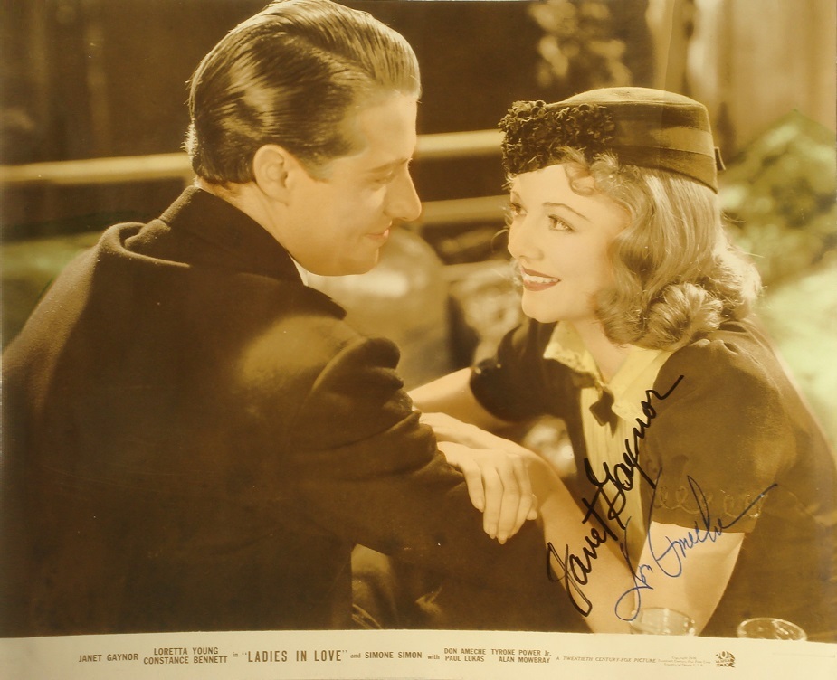DON AMECHE &amp; JANET GAYNOR SIGNED PHOTO - LADIES IN LOVE w/COA - $89.00