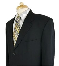 HUGO BOSS Einstein Sigma Suit Jacket Blazer Sport Coat 44L Black Wool USA  - $32.99