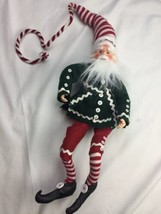 skinny Thin Xmas Santa elf Red Felt Santa Doll 22” - £23.28 GBP