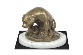 American Staffordshire Terrier mama, dog white marble base statue - £123.47 GBP