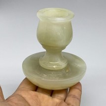 309g, 3.3&quot;x1.6&quot;x3&quot;, Natural Green Onyx Candle Holder Gemstone Carved, B3... - £35.52 GBP