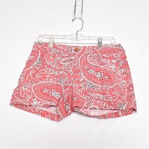 Old Navy Shorts Women&#39;s Coral Chino Paisley Pockets Casual Size 4 - $10.38