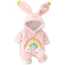 Baby Winter Romper Bunny Thicken Hooded Jumpsuit Newborn Outfits For Girls - £31.83 GBP
