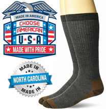 Carolina Ultimate Mens Copper Wool Warm Socks Moisture Wicking Sport Crew 2 Pair - £14.07 GBP