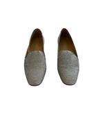 J.Crew Womens Silver Glitter Loafers Size 9 Slip-On Flats Elegant Sparkl... - $21.47
