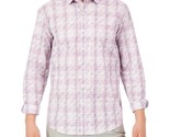 Alfani Men&#39;s Long-Sleeve Domina Plaid Yarn-Dyed Shirt Pure Lava Combo-Large - $21.99