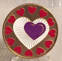 Heart Recovery Medallion Chip Coin AA  Color Red Purple White One Day At... - £13.98 GBP