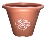 Garden Collection Flower/Plant Pot 10”Wx7 1/2”H Terracotta/White-NEW-SHI... - $11.76