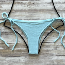 Reina Olga Swimwear Light Blue Miami Skimpy Tie Side Bikini Bottom (L/3) - £65.77 GBP