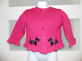 Beluga New York Bright Pink Sweater &amp; Cardigan W/Scottish Terrier Size 1... - £14.42 GBP