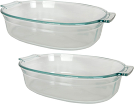 702 2.5 Quart Roaster Glass Dish - 2 Pack - £36.60 GBP