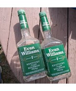 EMPTY 2-  Green Label Evan Williams Kentucky Bourbon Whiskey 1 Liter Bot... - $186.59 MXN