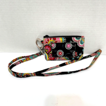 Vera Bradley Floral Geometric Quilted ID Keychain Wallet 4.75 x 3&quot; Long ... - £8.31 GBP