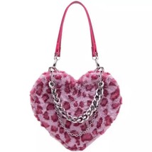 Xiuya Japanese ita  Bag Women Pink    Bag Heart Shape Female Handbags With Chain - £148.75 GBP