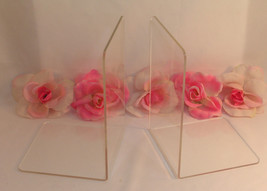 Book Ends Clear Plastic Acrylic set of two (2) for Home or Office - $7.91