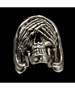 Sterling silver Skull ring See No Evil high polished and antiqued 925 si... - £148.79 GBP