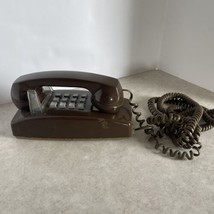 Vintage Brown ITT  Push Button Touch Tone Wall Mount Telephone Untested - $14.35