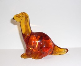 Fenton Glass Amber Dinosaur Figurine Mosser Made In USA - £61.30 GBP