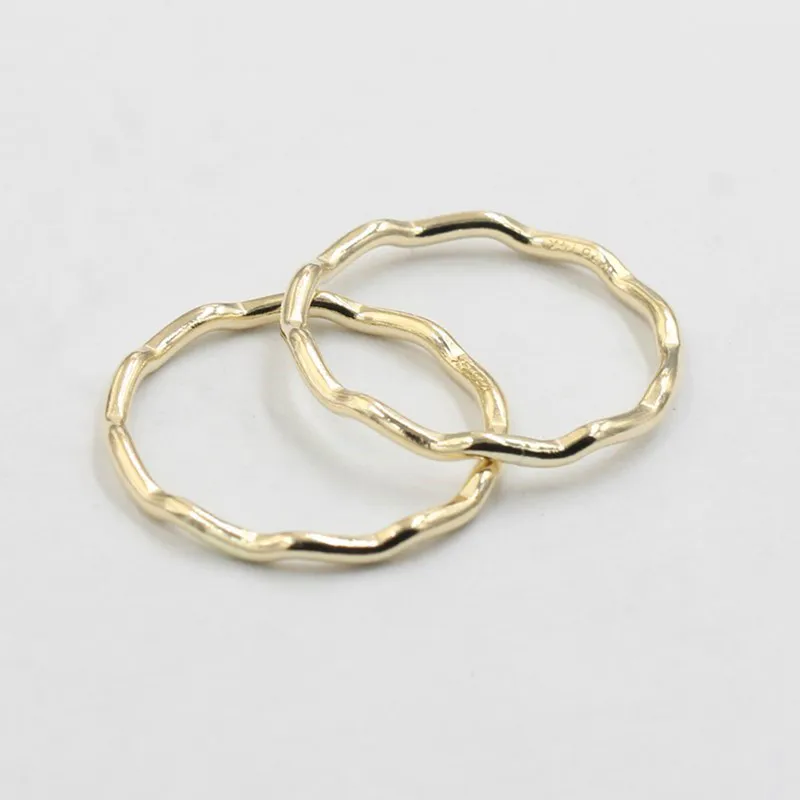 14K Gold Filled Wave Ring Chevron Knuckle Ring Minimalism Gold Jewelry Anillos M - £26.72 GBP