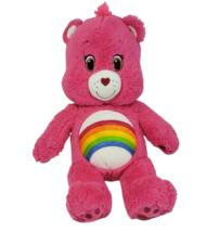 17&quot; BUILD A BEAR CARE BEARS PINK CHEER RAINBOW BABW STUFFED ANIMAL PLUSH... - £26.15 GBP