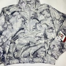 Girls Large 10 12 Camo Windbreaker Pullover Jacket Silver Reebok - $18.80