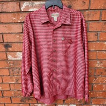 Red Long Sleeve Button Up Wing Tip Dress Shirt Men&#39;s Size XL - $355.44 MXN