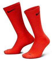 Nike DRI-FIT Everyday Plus Performance Cushion Crew Socks Red Size Youth 5Y-7Y - $15.29