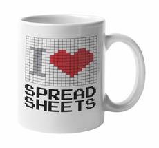 I Love Spread Sheets. Office Guru Coffee &amp; Tea Mug For Clerks, Secretaries, Admi - £15.65 GBP+