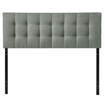 King size Grey Fabric Upholstered Headboard with Modern Tufting - £259.54 GBP