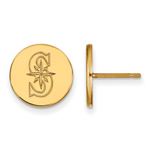 SS w/GP MLB  Seattle Mariners Small Disc Earrings - £60.09 GBP
