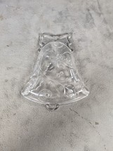 Christmas Bell Shaped Crystal Nut Trinket Dish 6.5&quot; - $9.58