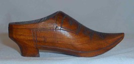 Antique Hand Carved Wood Shoe-shaped Snuff Box Marked &quot;MARKEN&quot; From Holland - $117.00