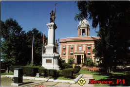 Vtg Postcard Mercer County Courthouse and War Memorioal , PA - £5.28 GBP