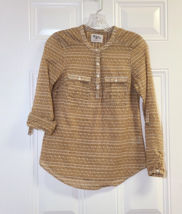 Holding Horses Top Tunic Size 0 Popover Roll Tab Long Sleeves Pockets Co... - $214.60 MXN