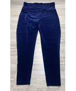 Spanx Size 3XL XXXL Pull On Pants Flare Leg Blue Velvet Velour - $29.39