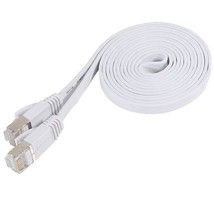 Premium Ethernet Network Patch Flat Cat7 Cable (10ft) - White - $15.99