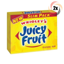 2x Packs Wrigleys Juicy Fruit Slim Pack Gum | 15 Sticks Per Pack | Fast Shipping - $8.35