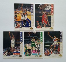1994-95 All NBA Team Upper Deck Basketball Insert card lot 5 in NM Condi... - $9.85