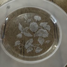 Set Of 2 Avon Hummingbird Collection 24% Lead Crystal Dessert Plates - $14.84