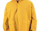 CLASSIC YELLOW PVC RAIN JACKET W/ HOOD HEAVY DUTY RAIN COAT SIZE 3XL - $21.59