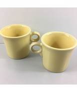 Homer Laughlin Fiesta Coffee Mugs Cups Set of 2 Pale Yellow 1990s O-Ring... - £18.88 GBP