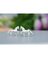 New Jewelry Silver Horse Earrings For Women Statement Earrings - $11.84