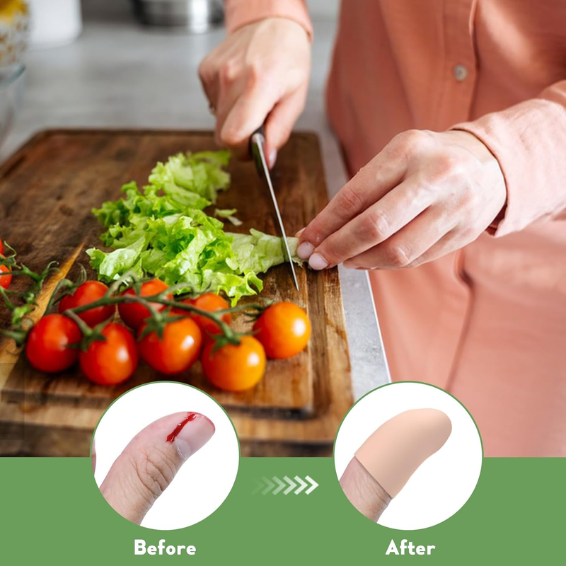 Gel Finger Cots for Thumbs, 10 Pcs Silicone Finger Caps, Rubber Finger Protector Item image 4