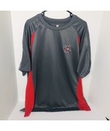 NCAA Wisconsin Badgers Polyester Athletic Coach Shirt Mens Size XL Gray Red - €15,38 EUR