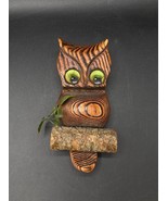 Burnt Wood Derpy Owl Witco Type Green Mountain Mfg. Wall Plaque Montana ... - $22.27