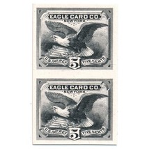 RU7P3 5c Eagle Card Company Revenue Stamp Proof, 1879, New York, VF, Pair - $198.99