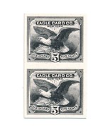 RU7P3 5c Eagle Card Company Revenue Stamp Proof, 1879, New York, VF, Pair - $3,589.28 MXN
