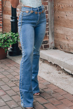 Dusk Blue Pearl Boot Cut Denim Jeans - $36.63