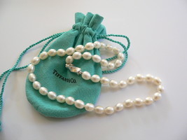 Tiffany &amp; Co Pearl Necklace Strand Chain Rare Gift Pouch Love Statement ... - £675.40 GBP